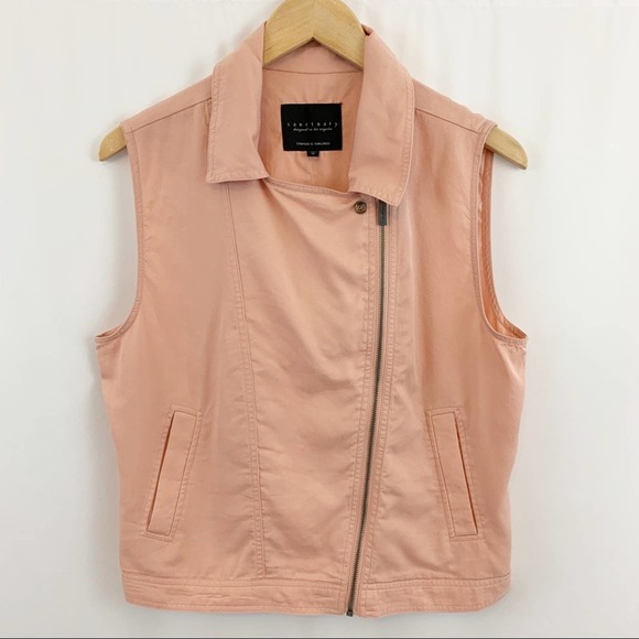 NWT Sanctuary Moto Vest Blush Pink M - Picture 1 of 6